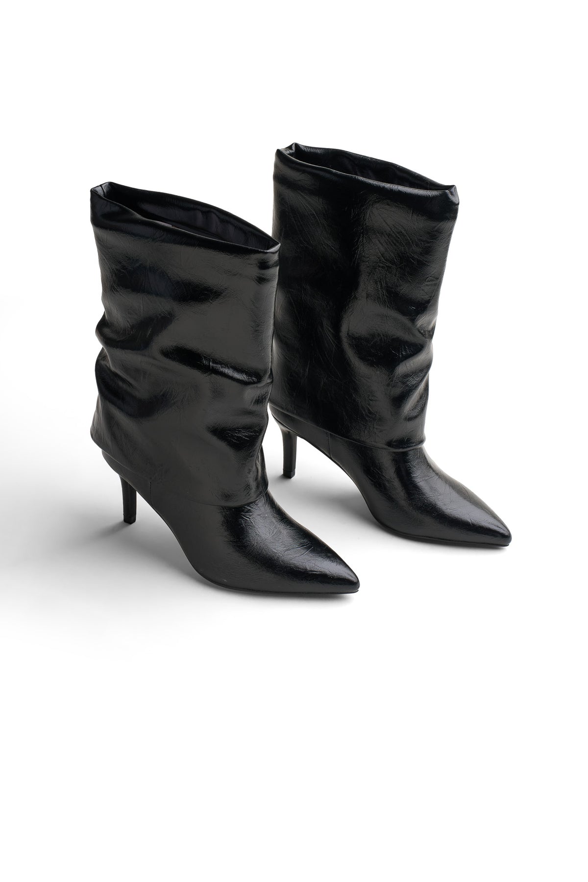 Shiny Stiletto Half-Boots