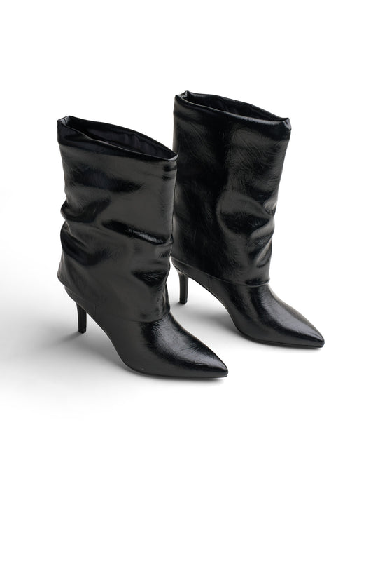 Shiny Stiletto Half-Boots