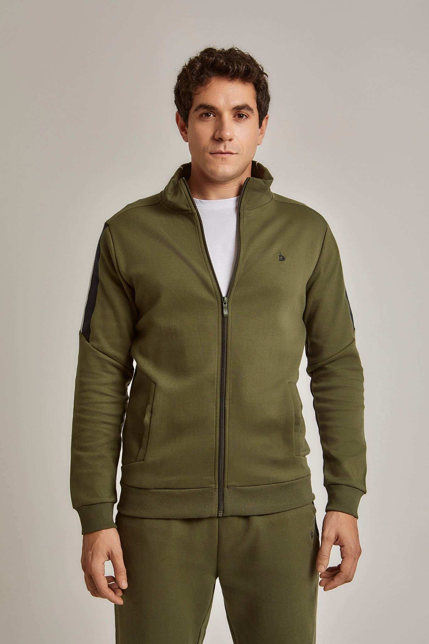 Men Regular Fit Sweat Jacket - Multicolorcolor