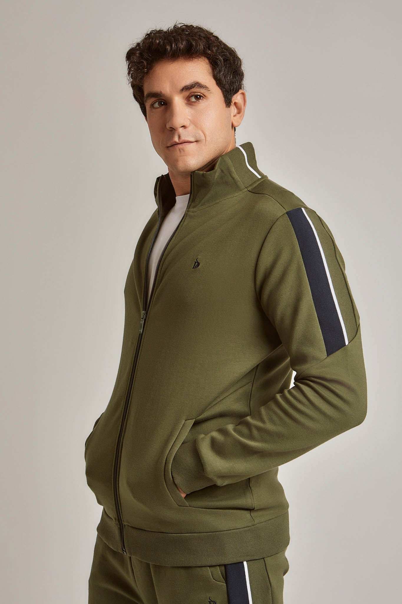 Men Regular Fit Sweat Jacket - Multicolorcolor
