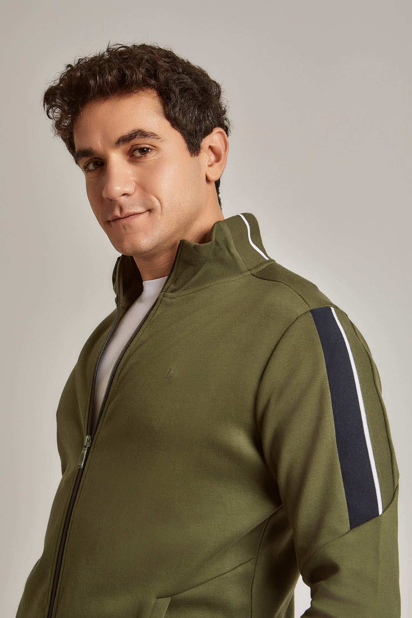 Men Regular Fit Sweat Jacket - Multicolorcolor