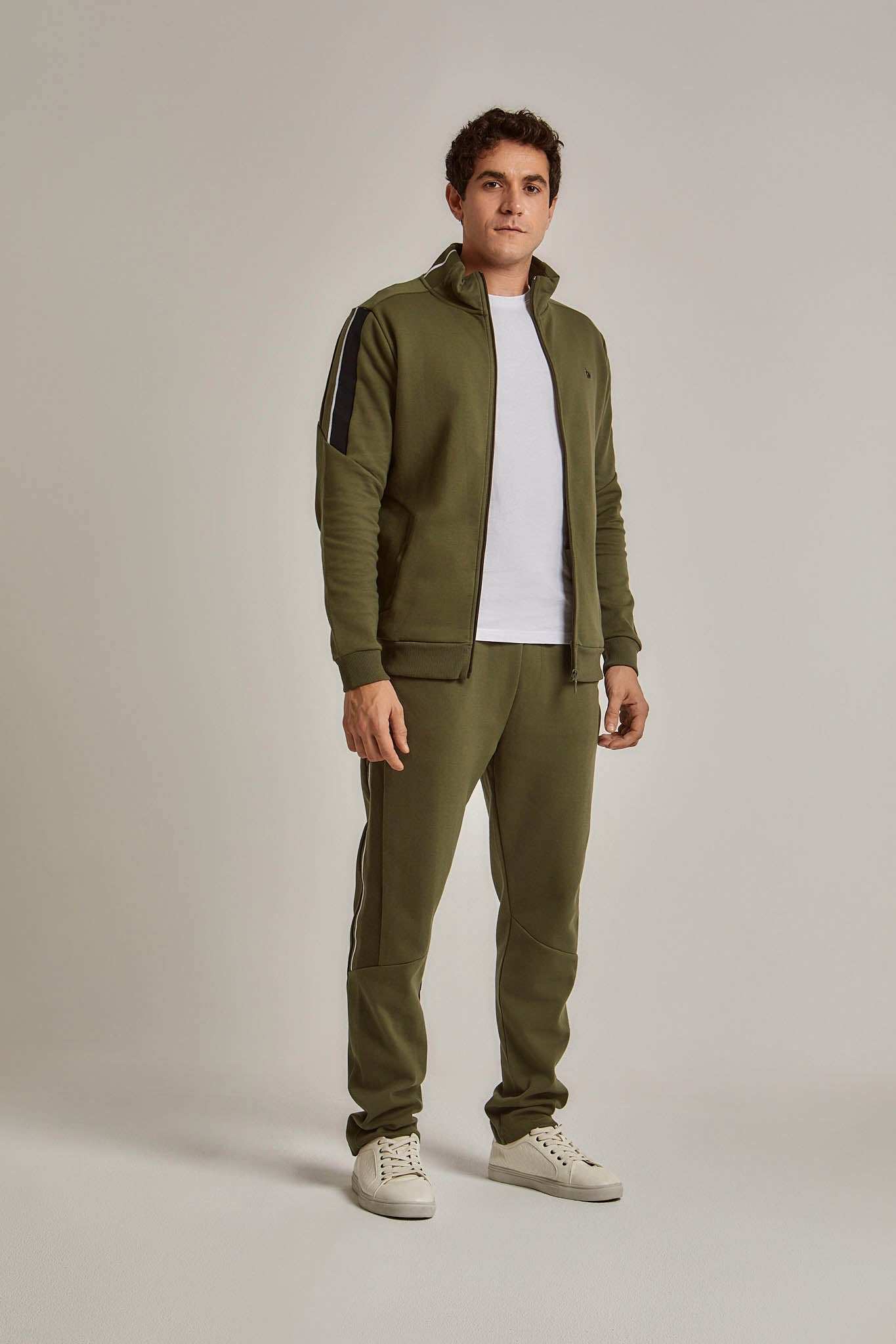 Men Regular Fit Sweat Jacket - Multicolorcolor