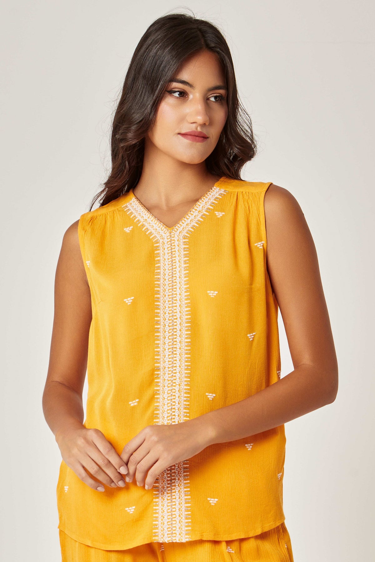 Women Regular Fit Top - Yellow