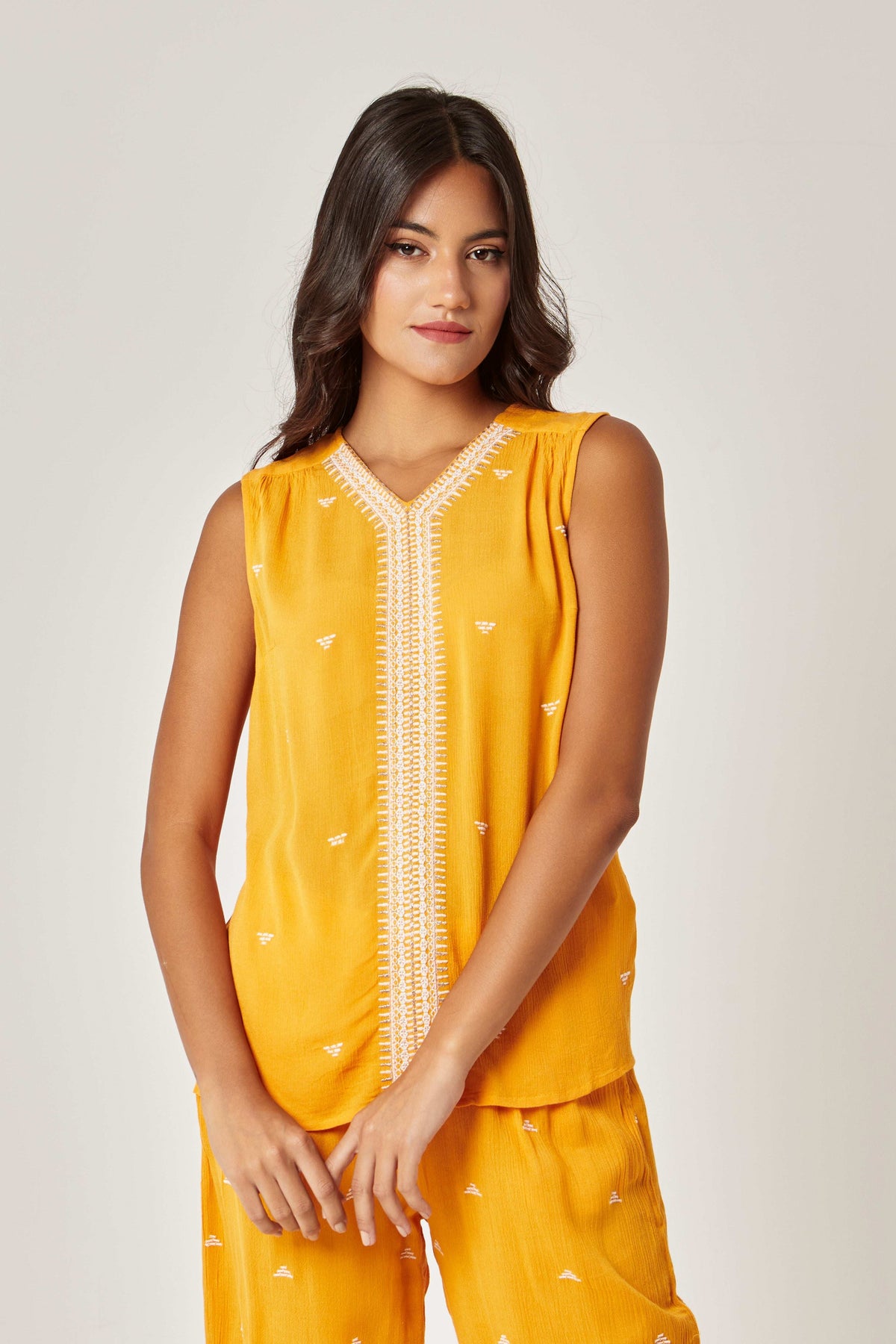Women Regular Fit Top - Yellow
