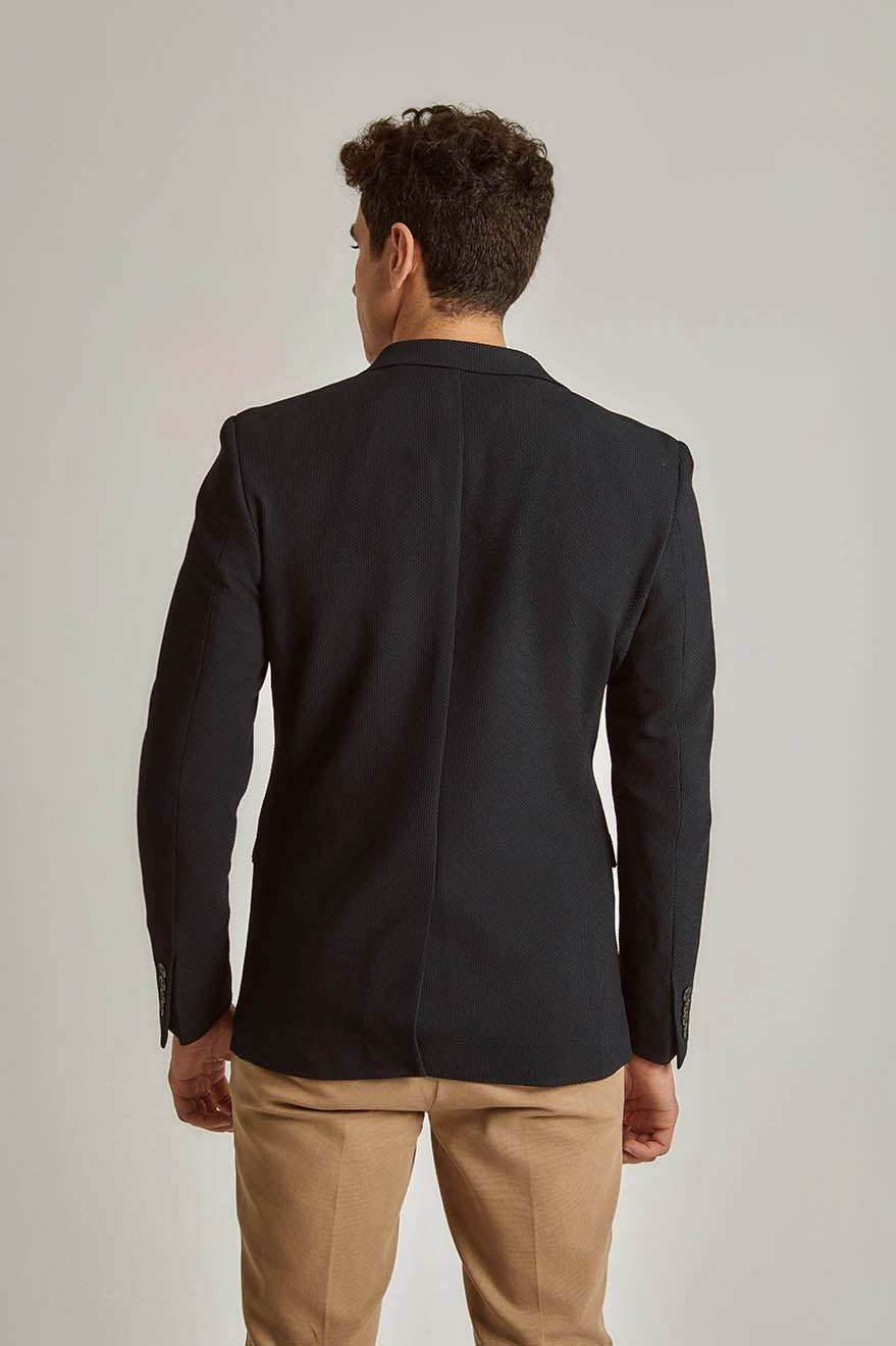 Men Slim Fit Blazer - Navy