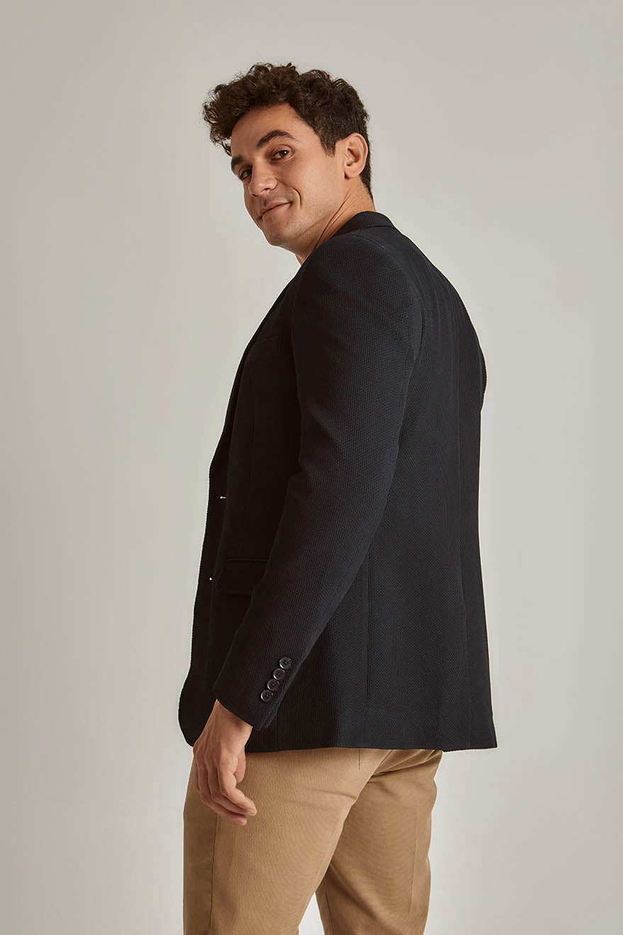 Men Slim Fit Blazer - Navy