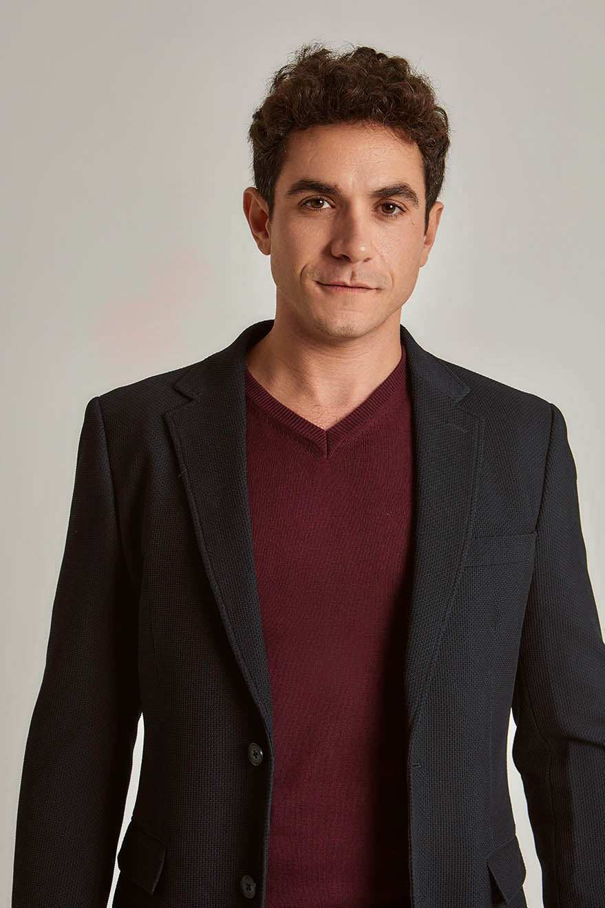 Men Slim Fit Blazer - Navy