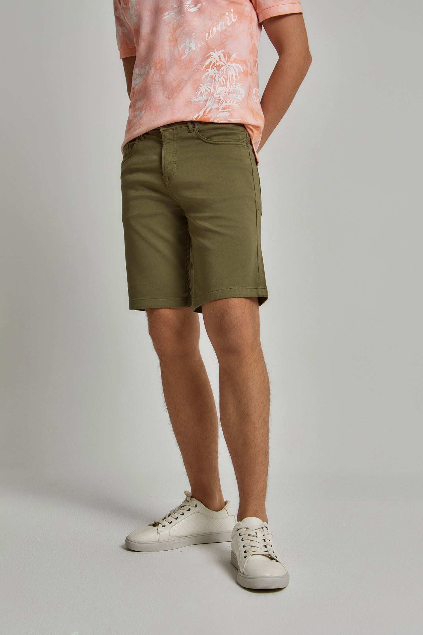 Men Slim Fit Shorts - Green
