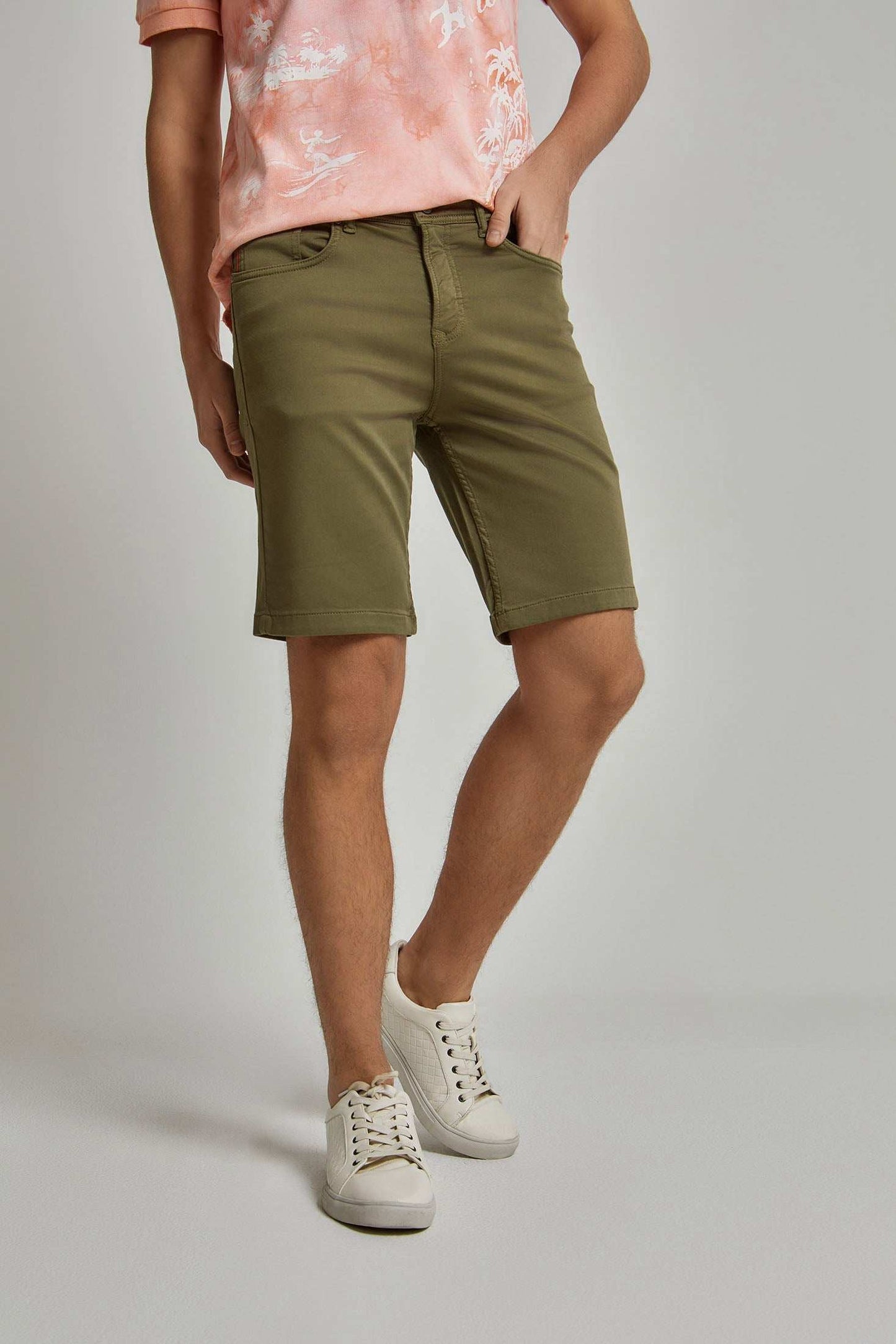 Men Slim Fit Shorts - Green