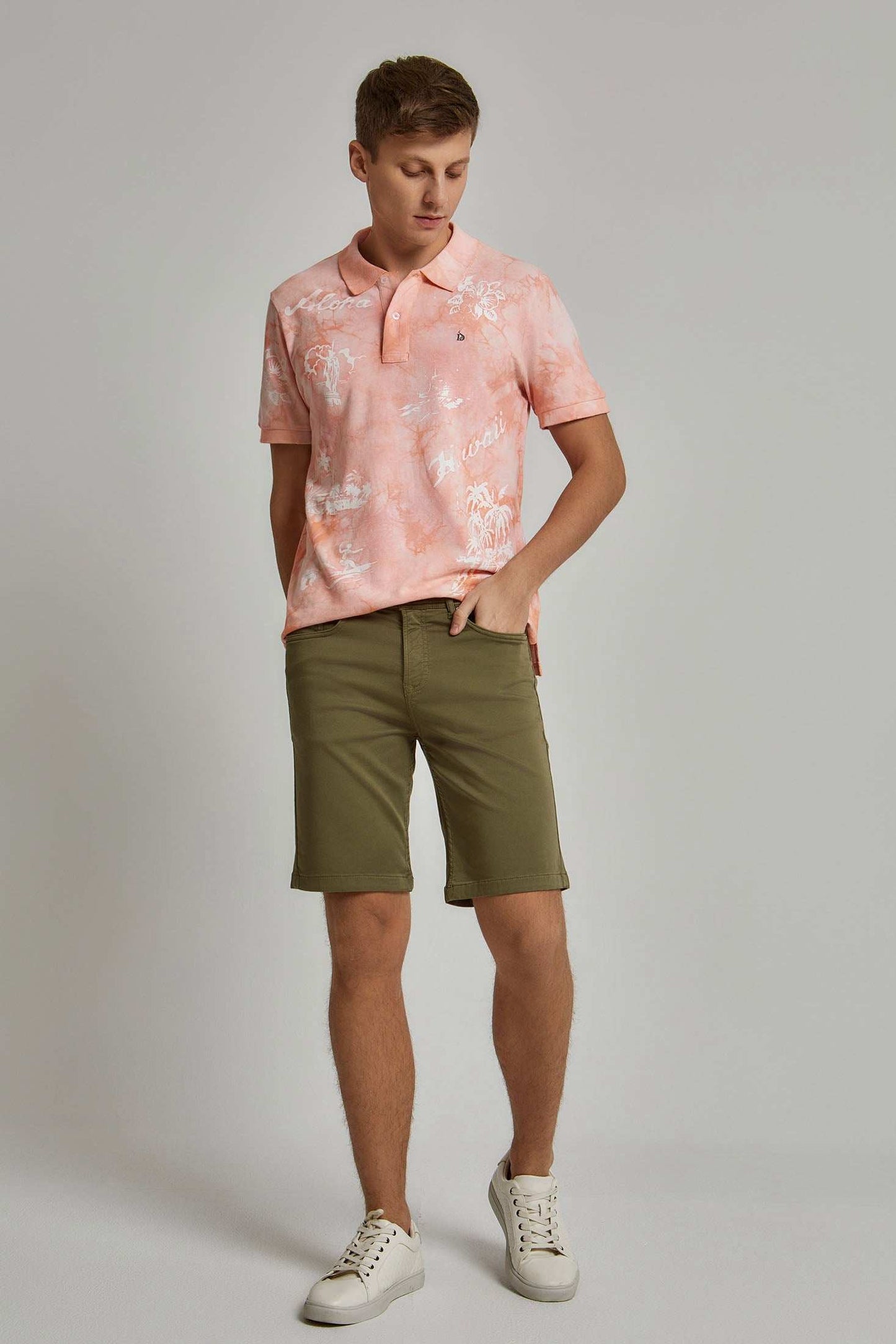 Men Slim Fit Shorts - Green