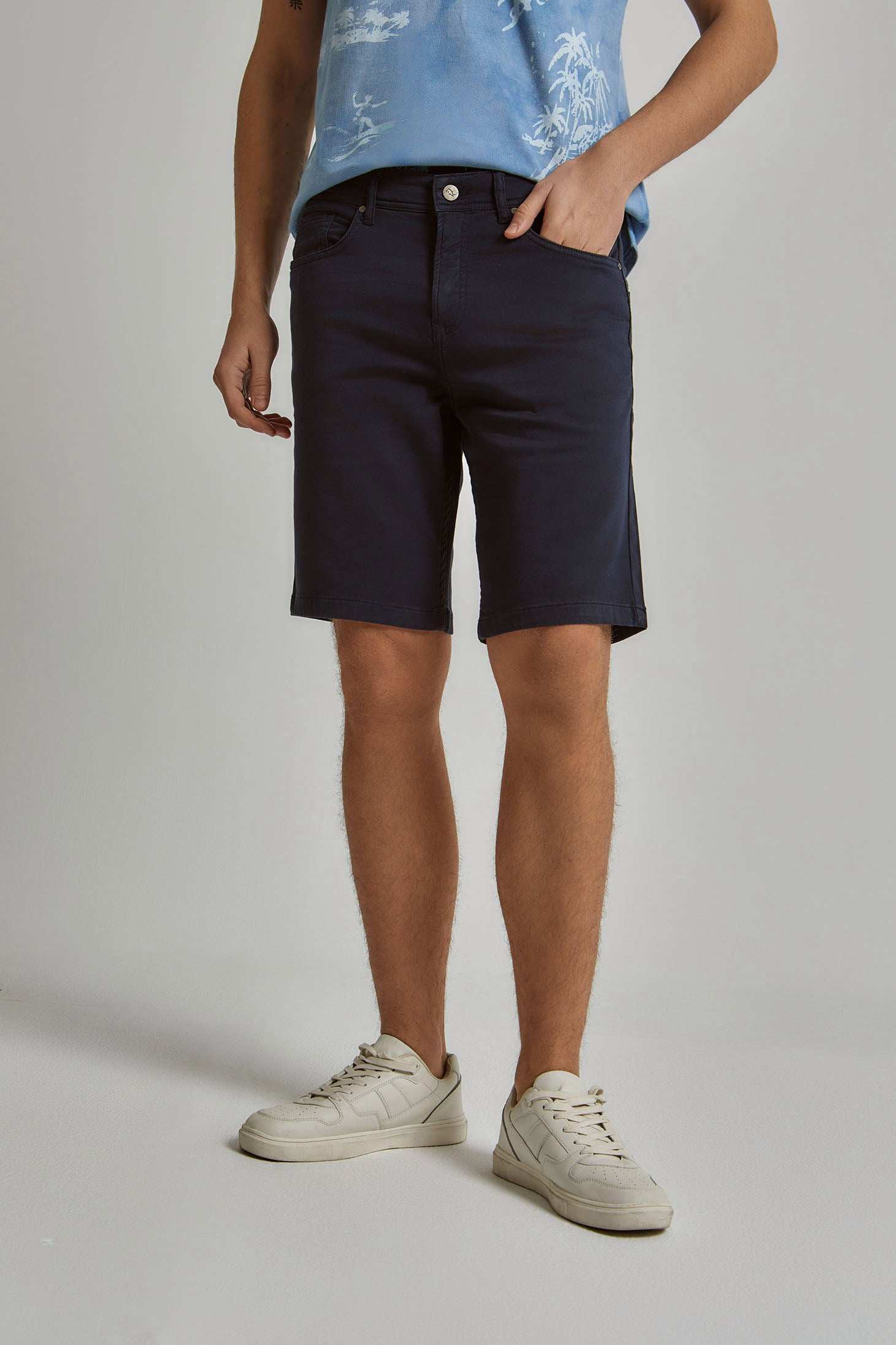 Men Slim Fit Shorts - Navy