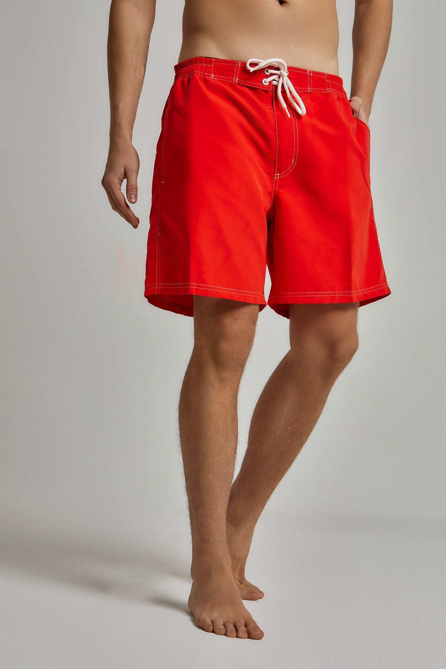 Men Regular Fit Swimming Short - Red