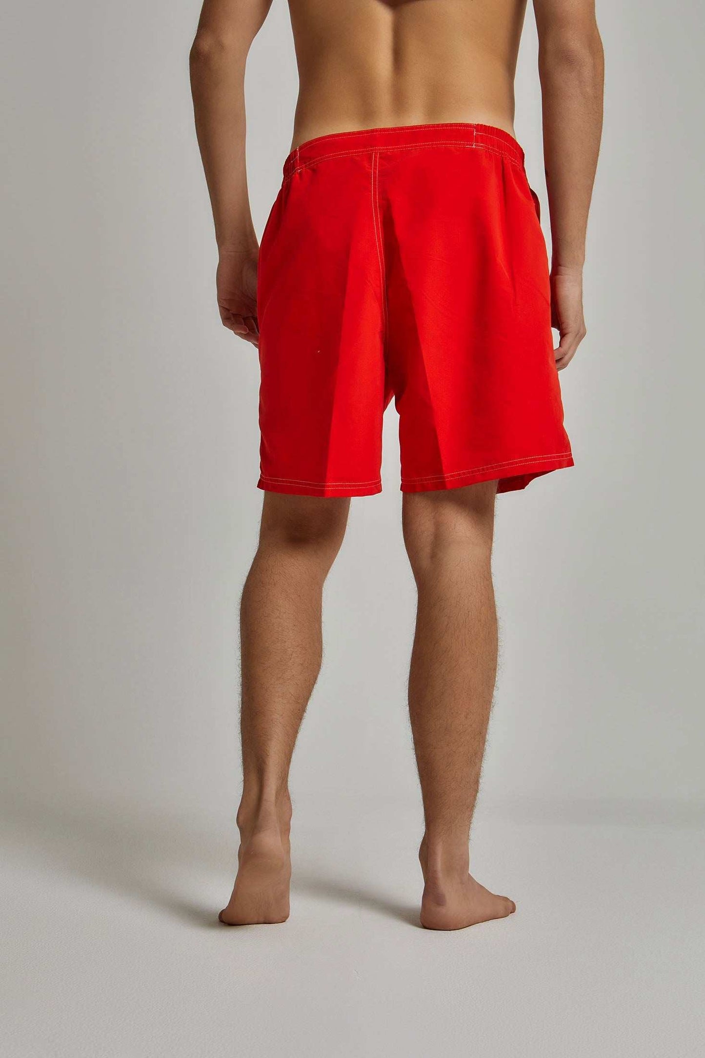 Men Regular Fit Swimming Short - Red