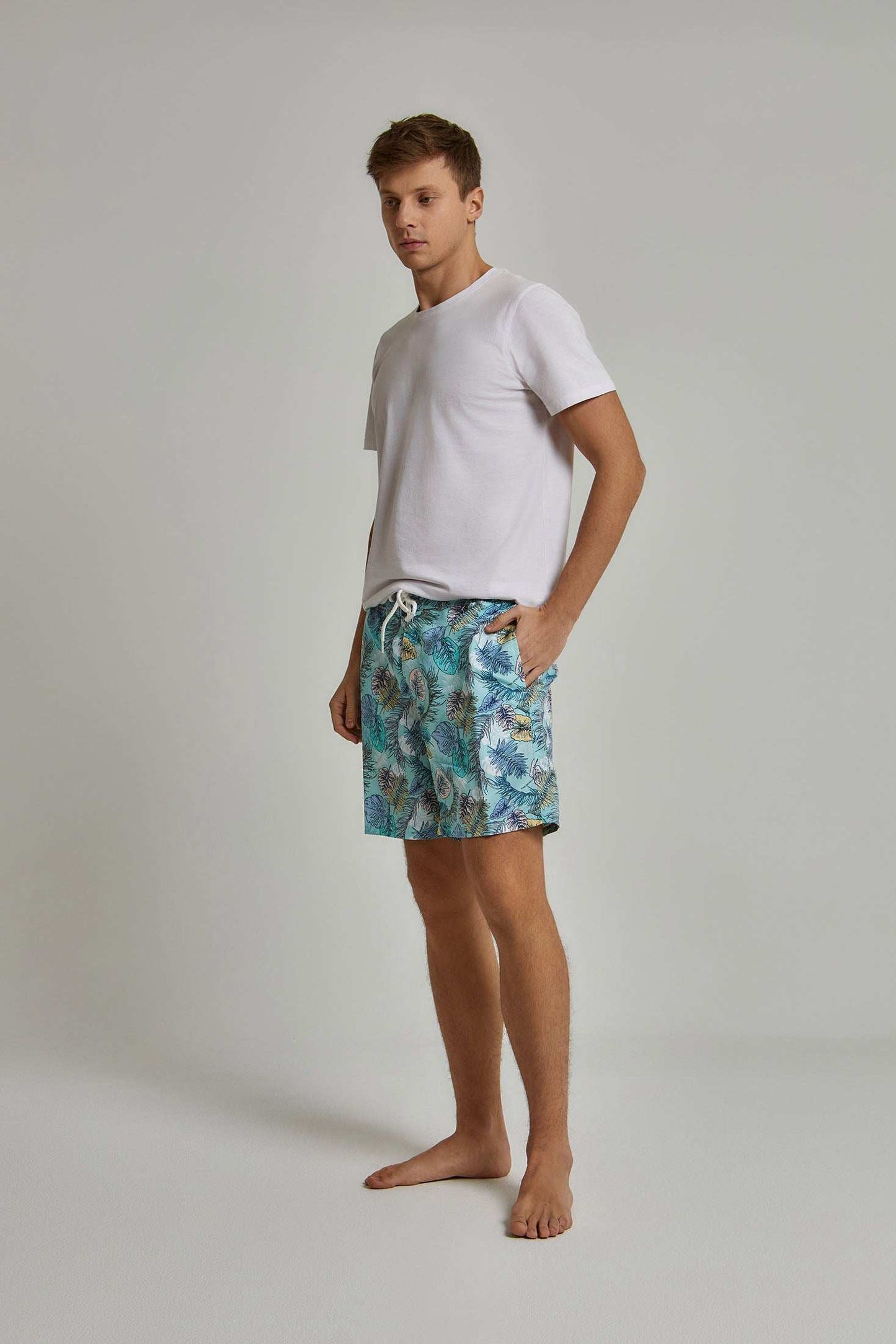Men Regular Fit Swimming Short - Printed Multicolorcolor