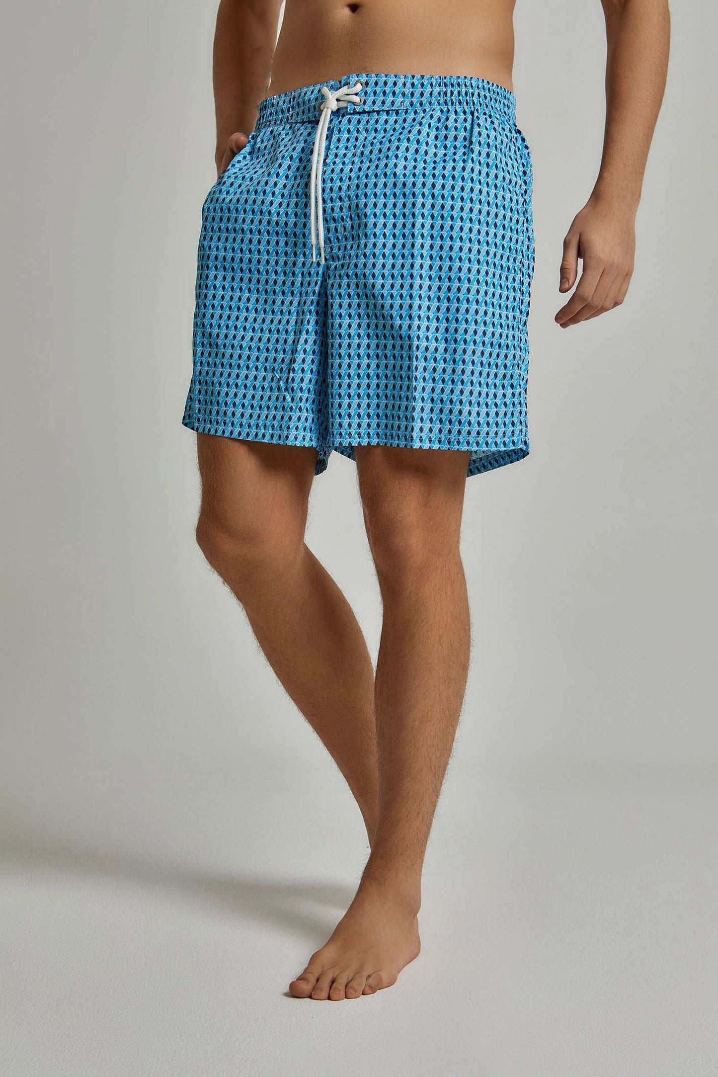 Men Regular Fit Swimming Short - Blue
