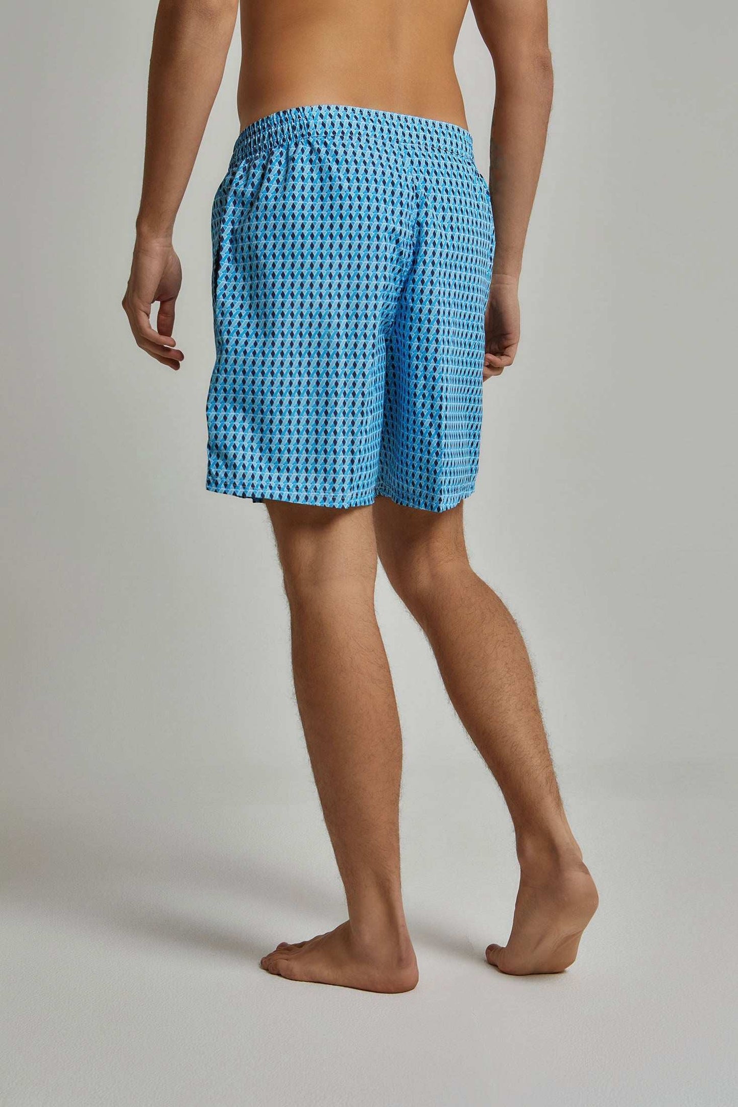 Men Regular Fit Swimming Short - Blue