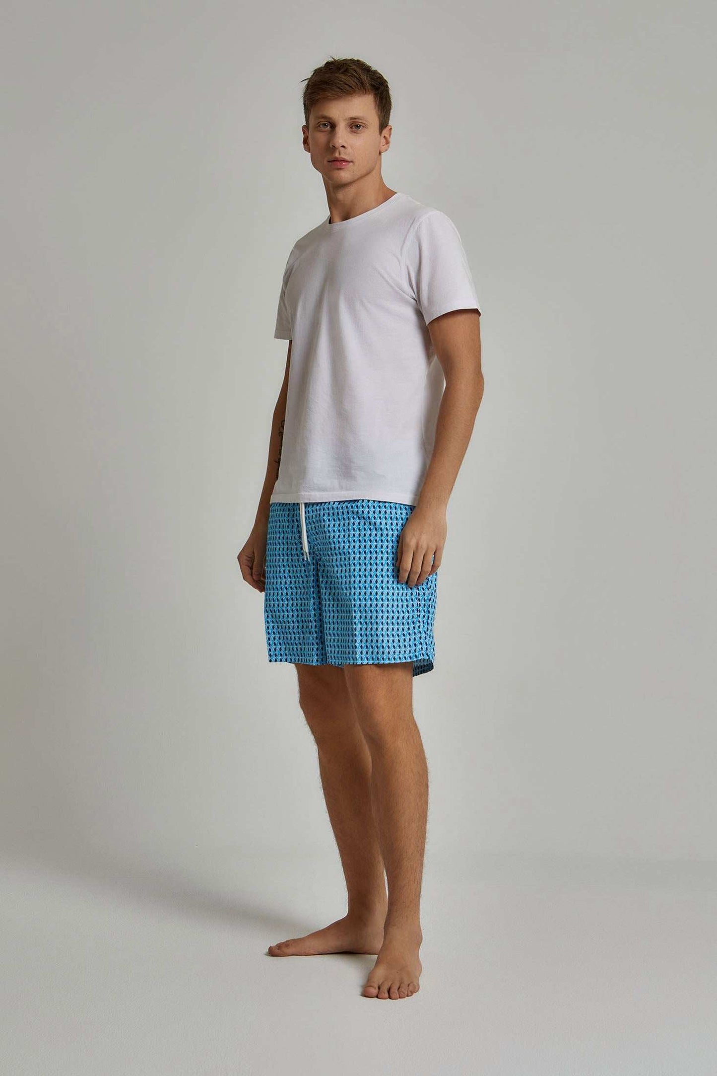Men Regular Fit Swimming Short - Blue