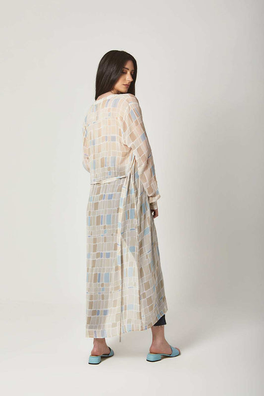 فستان نسائي بقصّة عادية - مطبوع متعدد الألوان