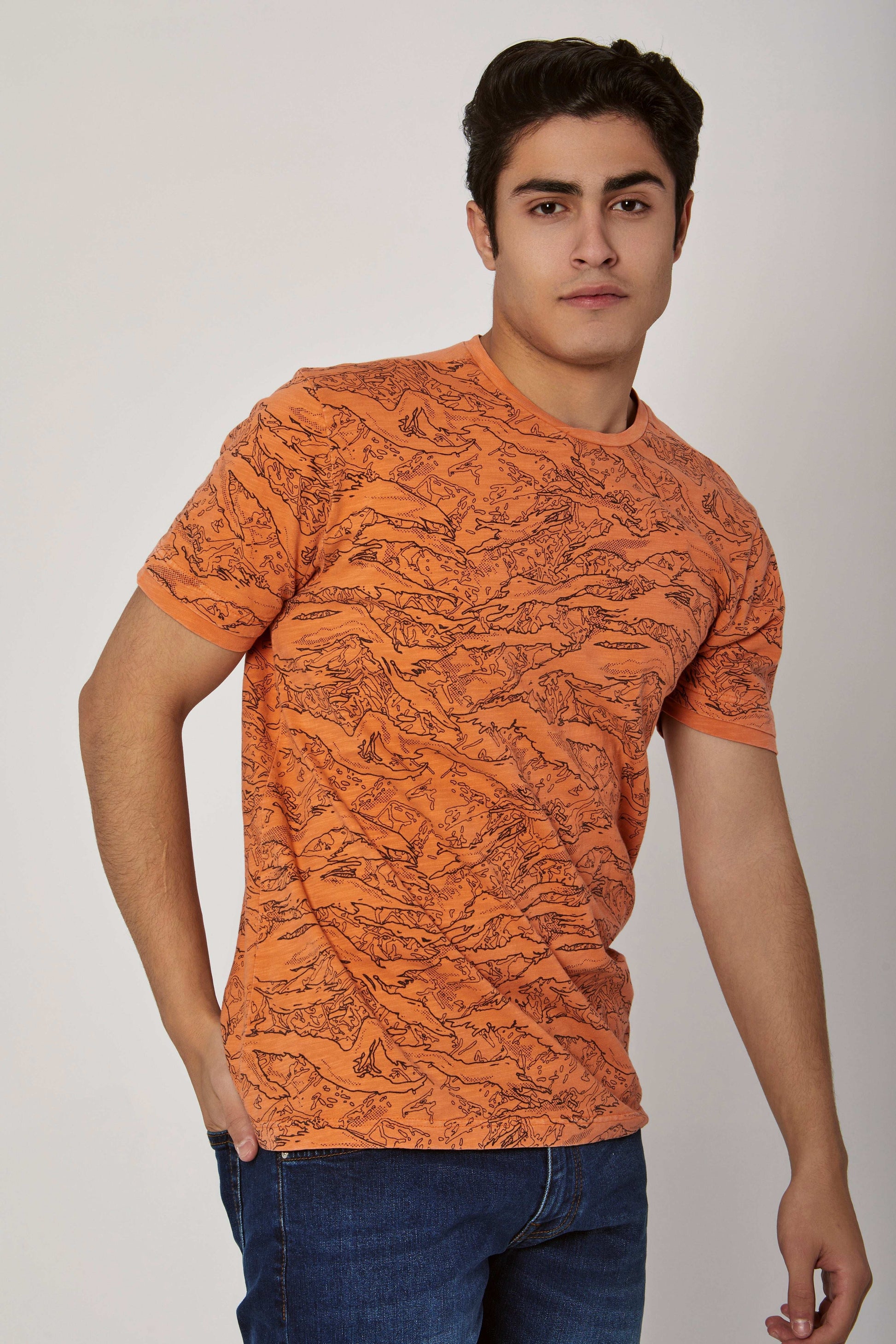 Men Regular Fit T-Shirt - Orange