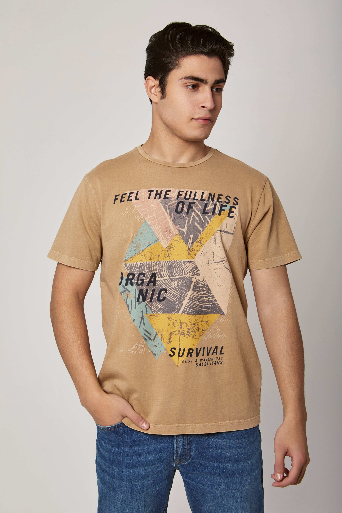 Men Regular Fit T-Shirt - Brown