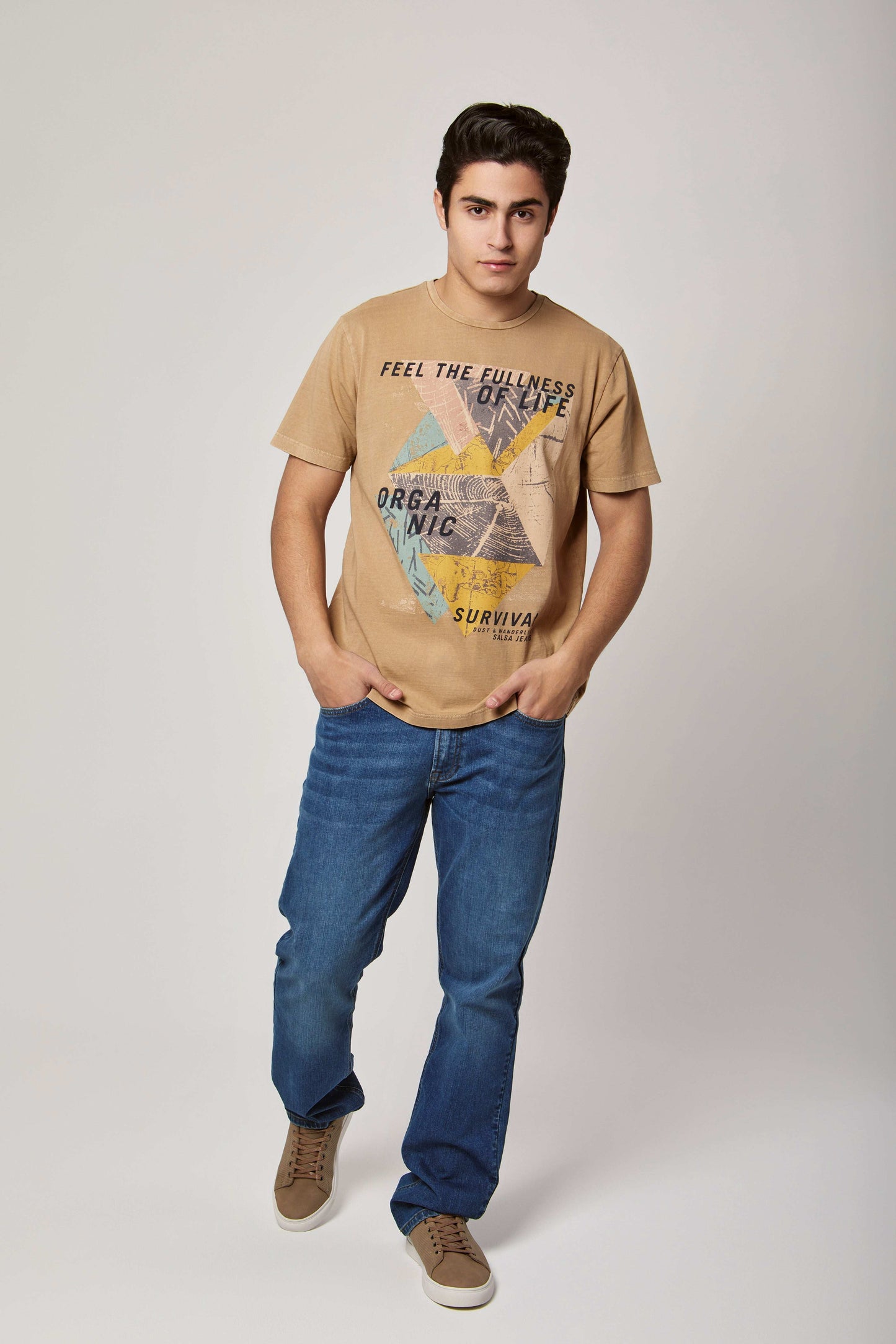 Men Regular Fit T-Shirt - Brown