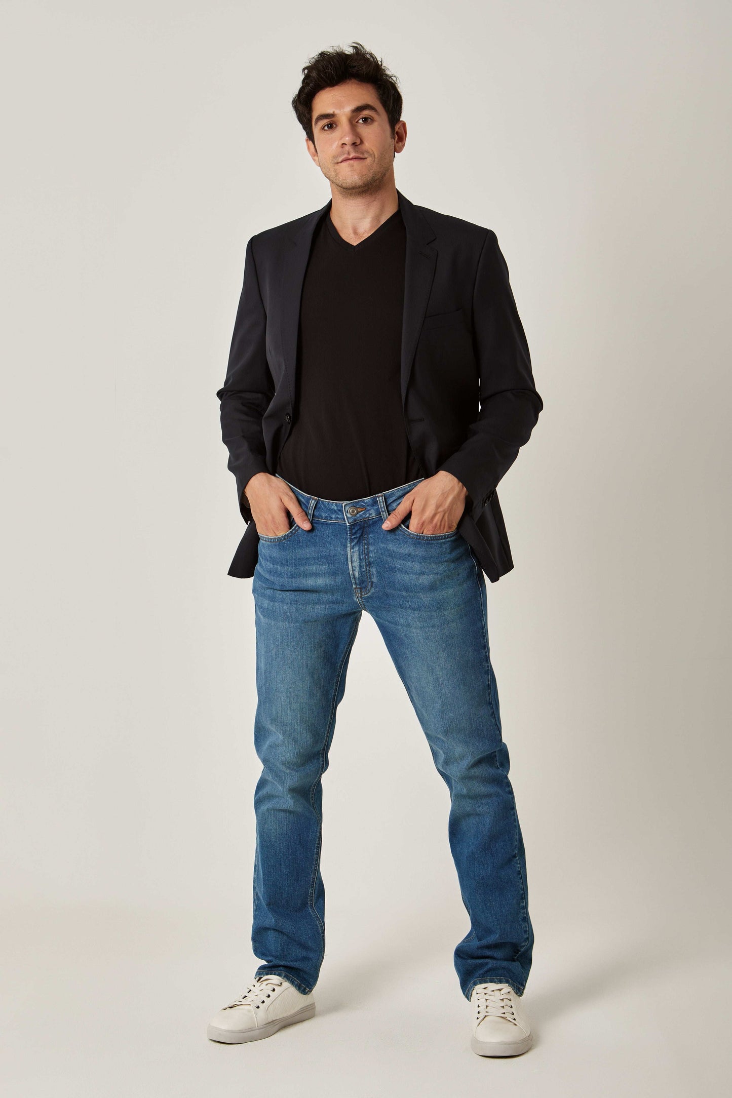 Men Slim Fit Blazer - Black
