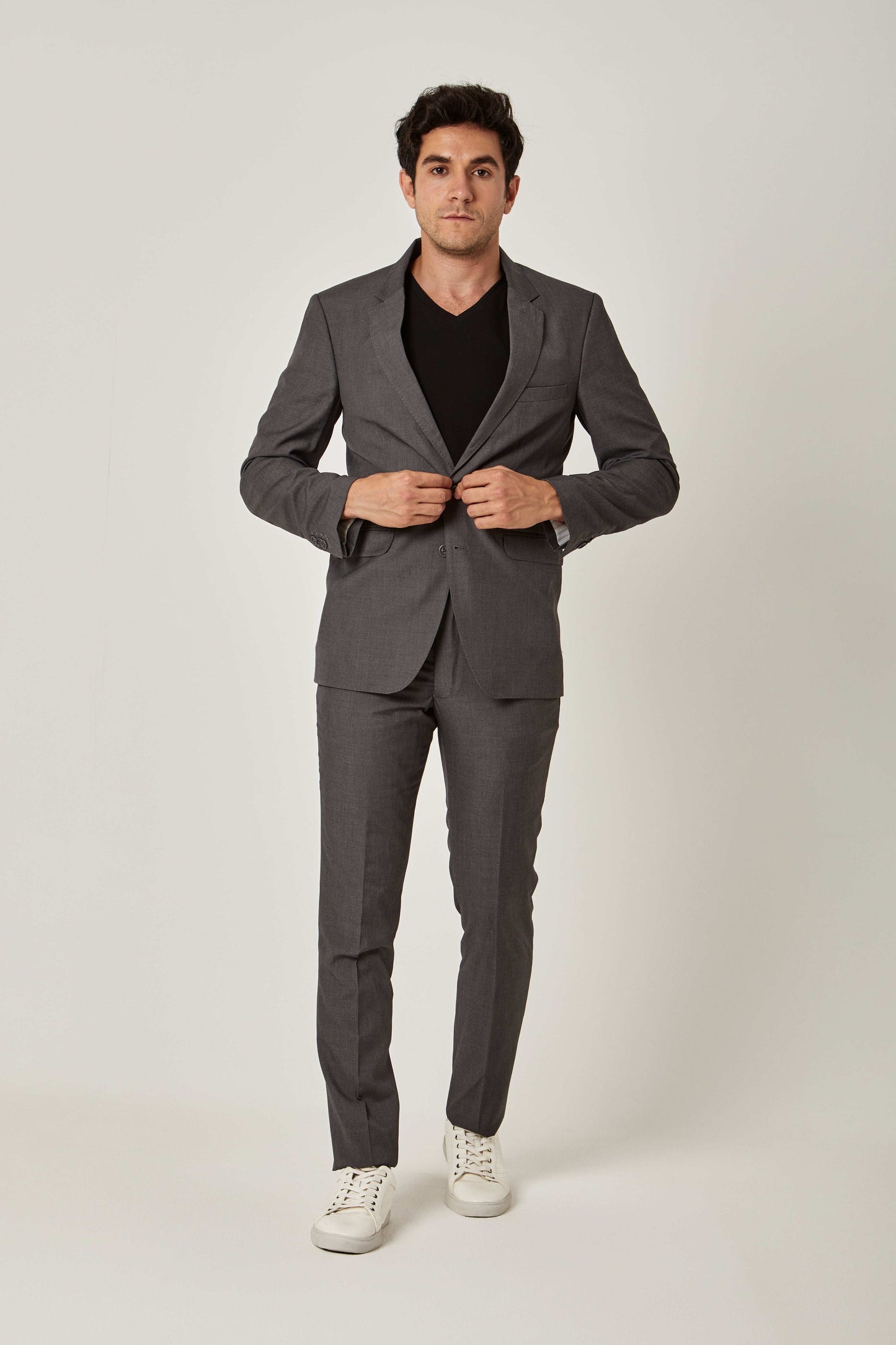 Men Slim Fit Blazer - Grey