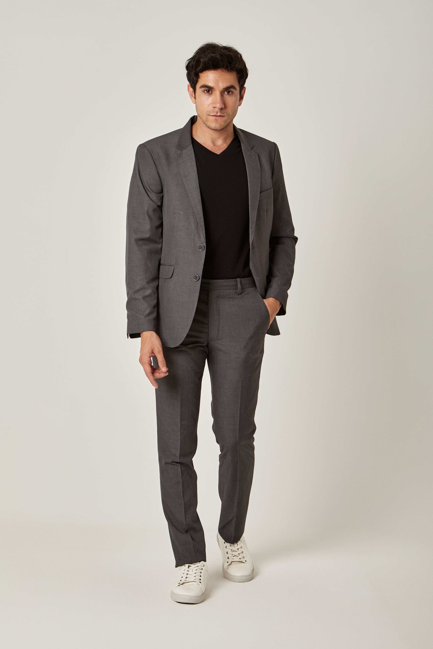 Men Slim Fit Blazer - Grey