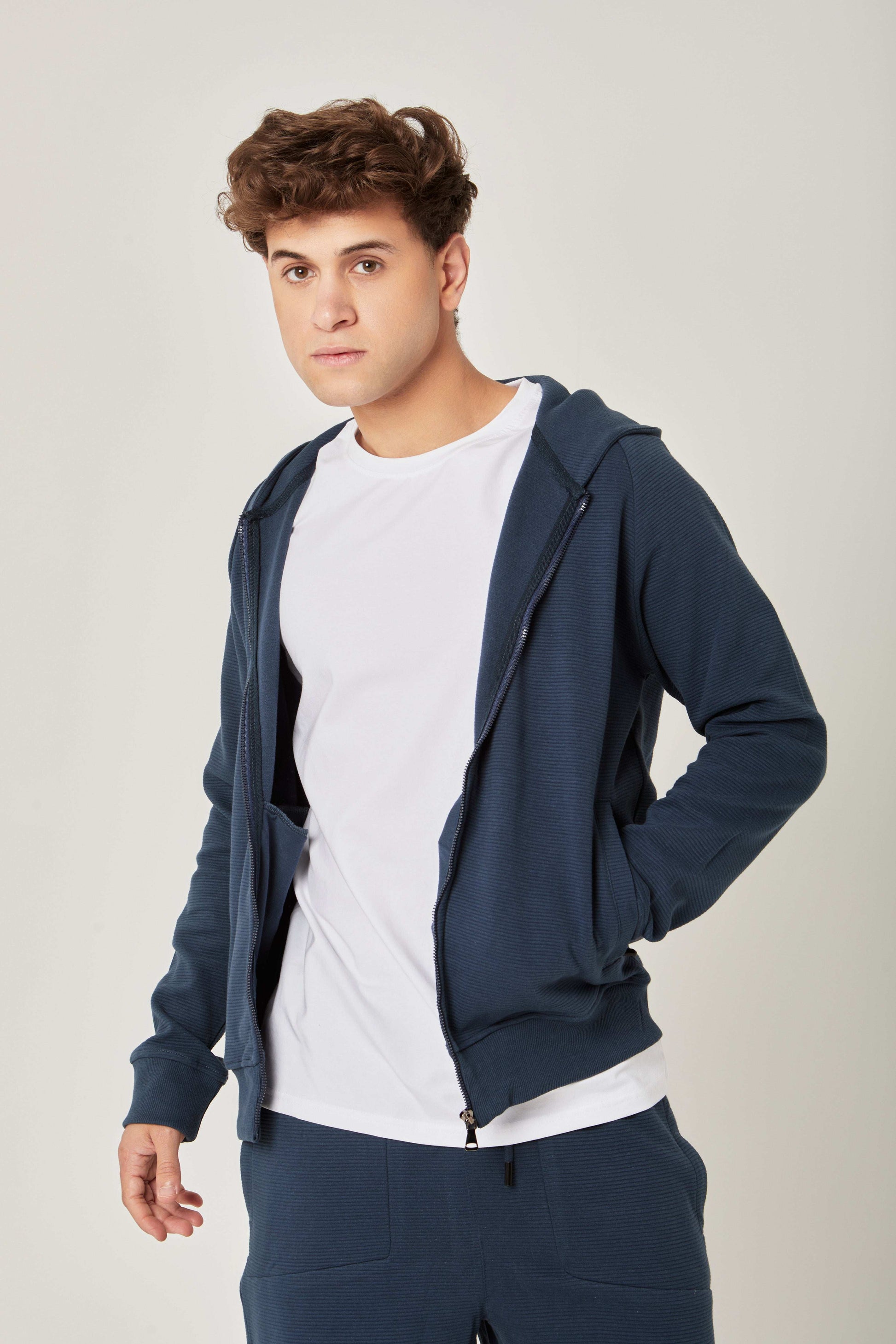Men Regular Fit Sweat Jacket - Black