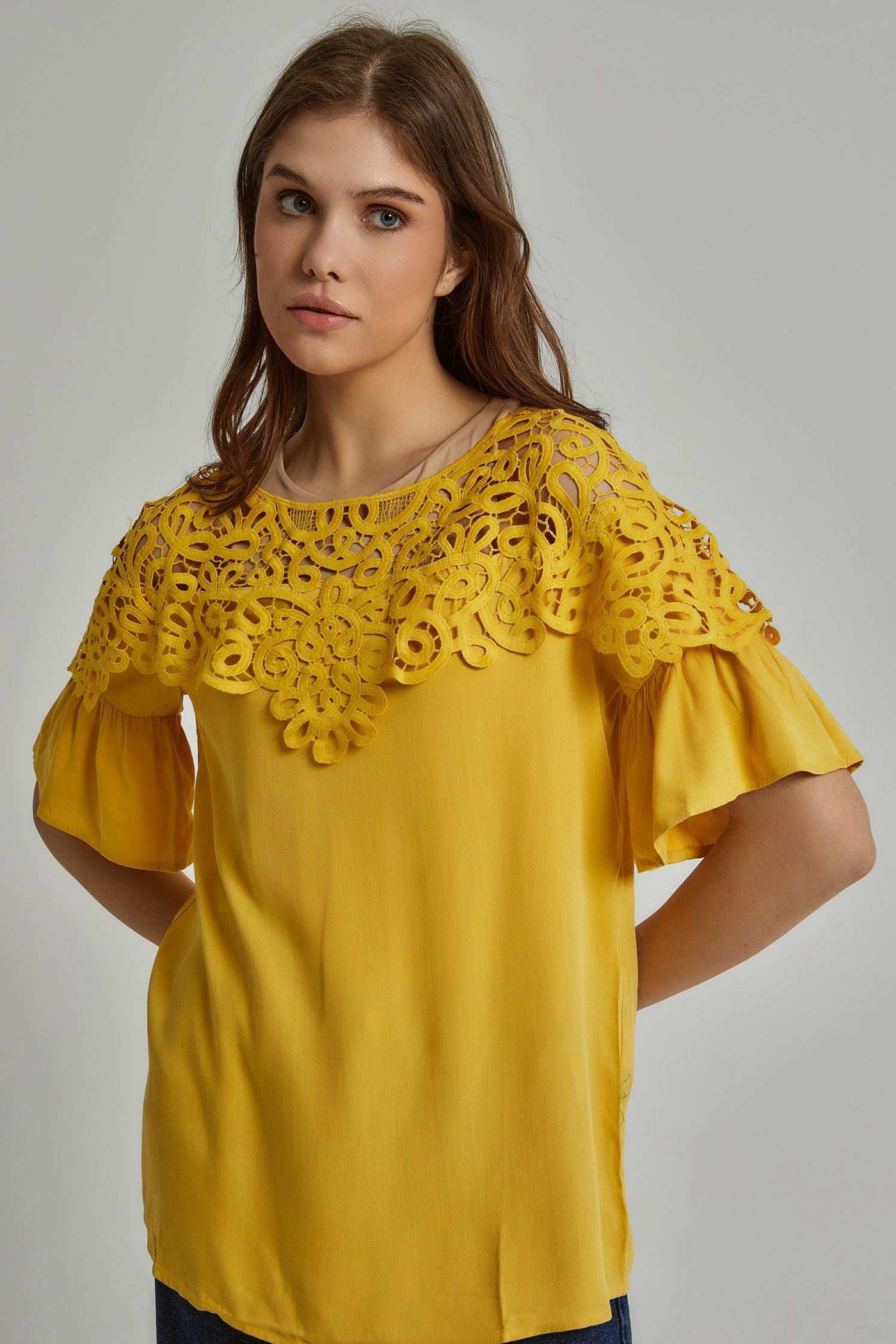 Women Regular Fit Blouse - Yellow