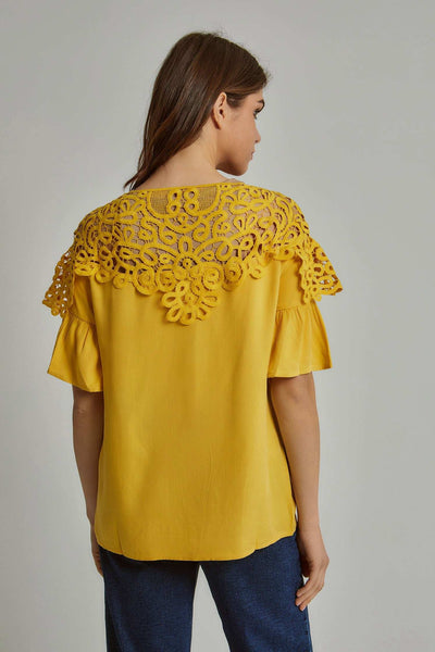 Women Regular Fit Blouse - Yellow