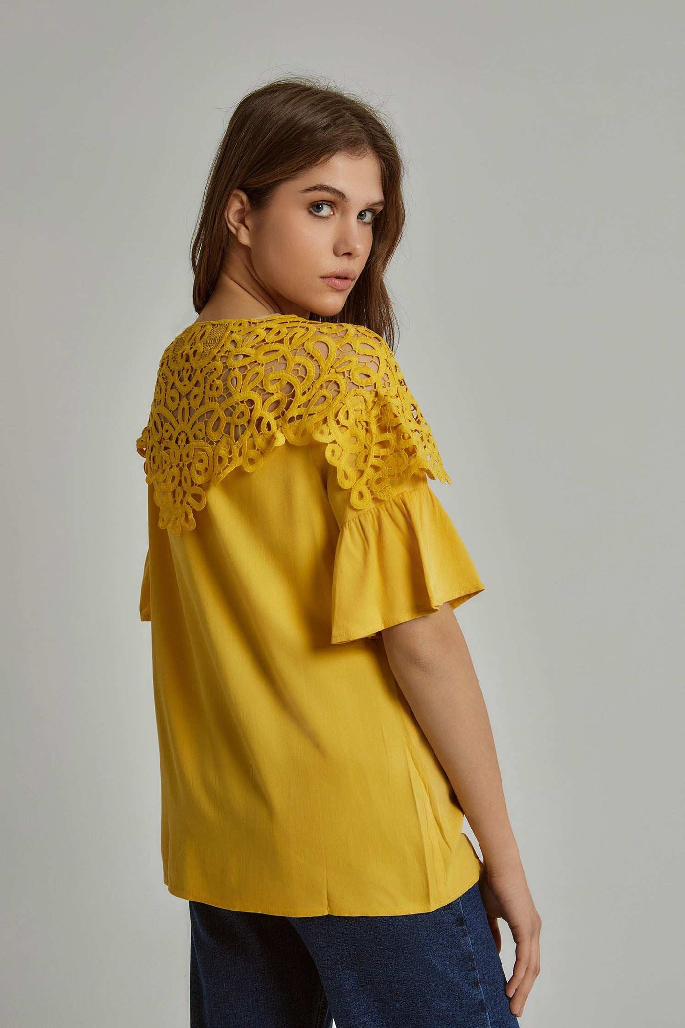 Women Regular Fit Blouse - Yellow