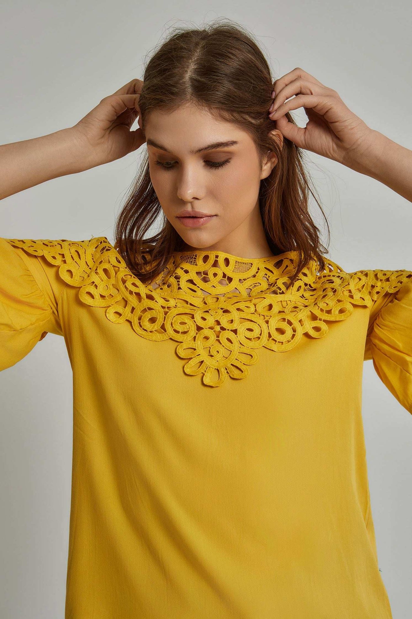 Women Regular Fit Blouse - Yellow