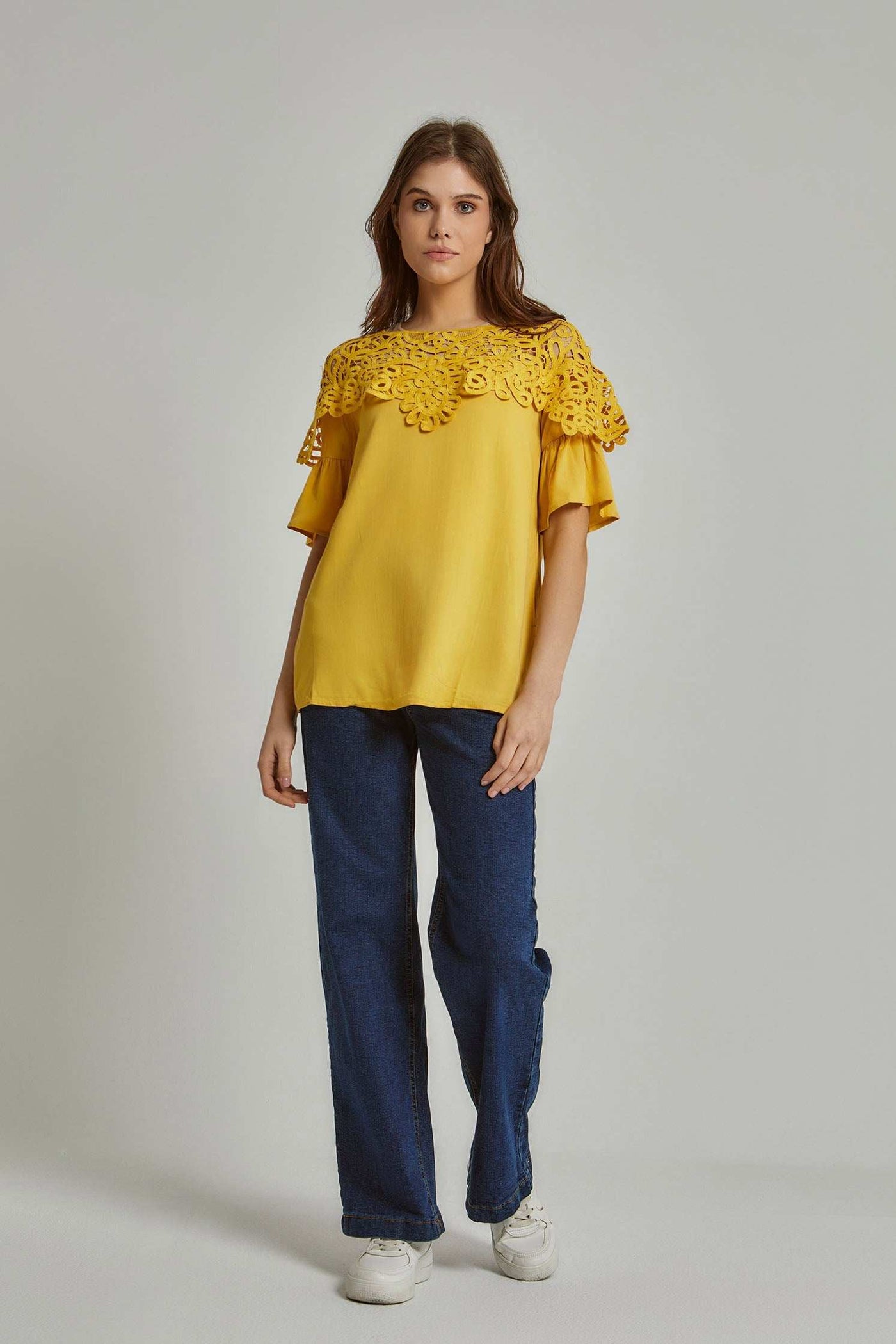 Women Regular Fit Blouse - Yellow