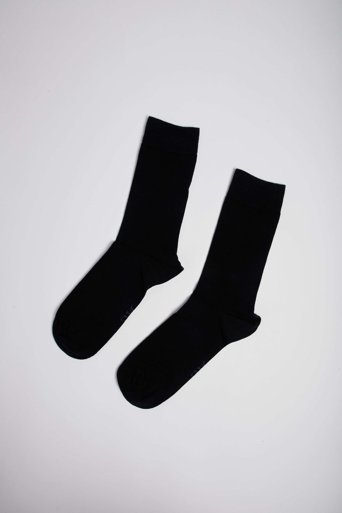 Men Socks Classic Cotton Plain Crew Black