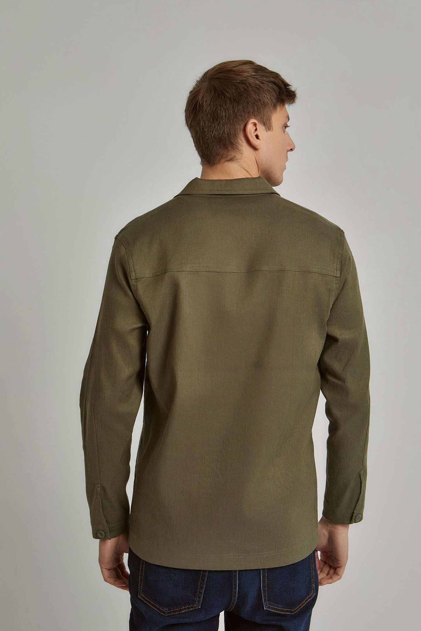 Men Regular Fit Over Shirt - Green
