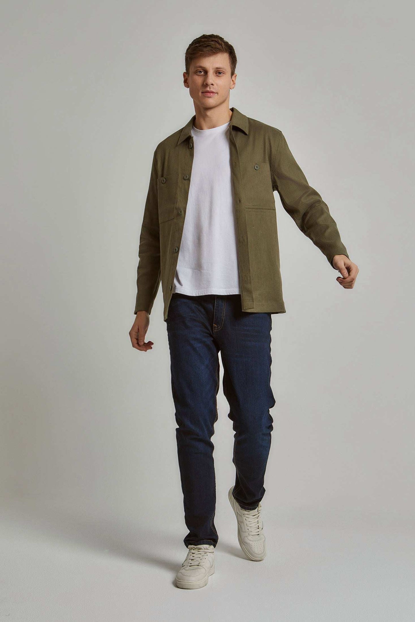 Men Regular Fit Over Shirt - Green