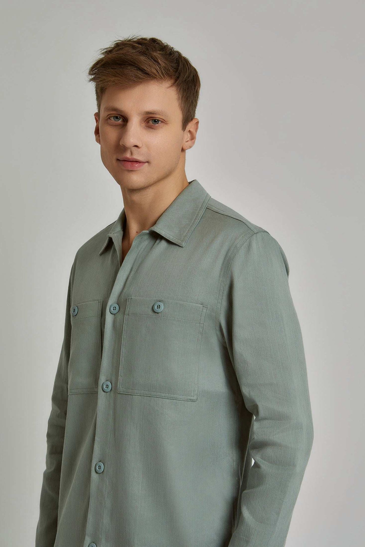 Men Regular Fit Over Shirt - Green