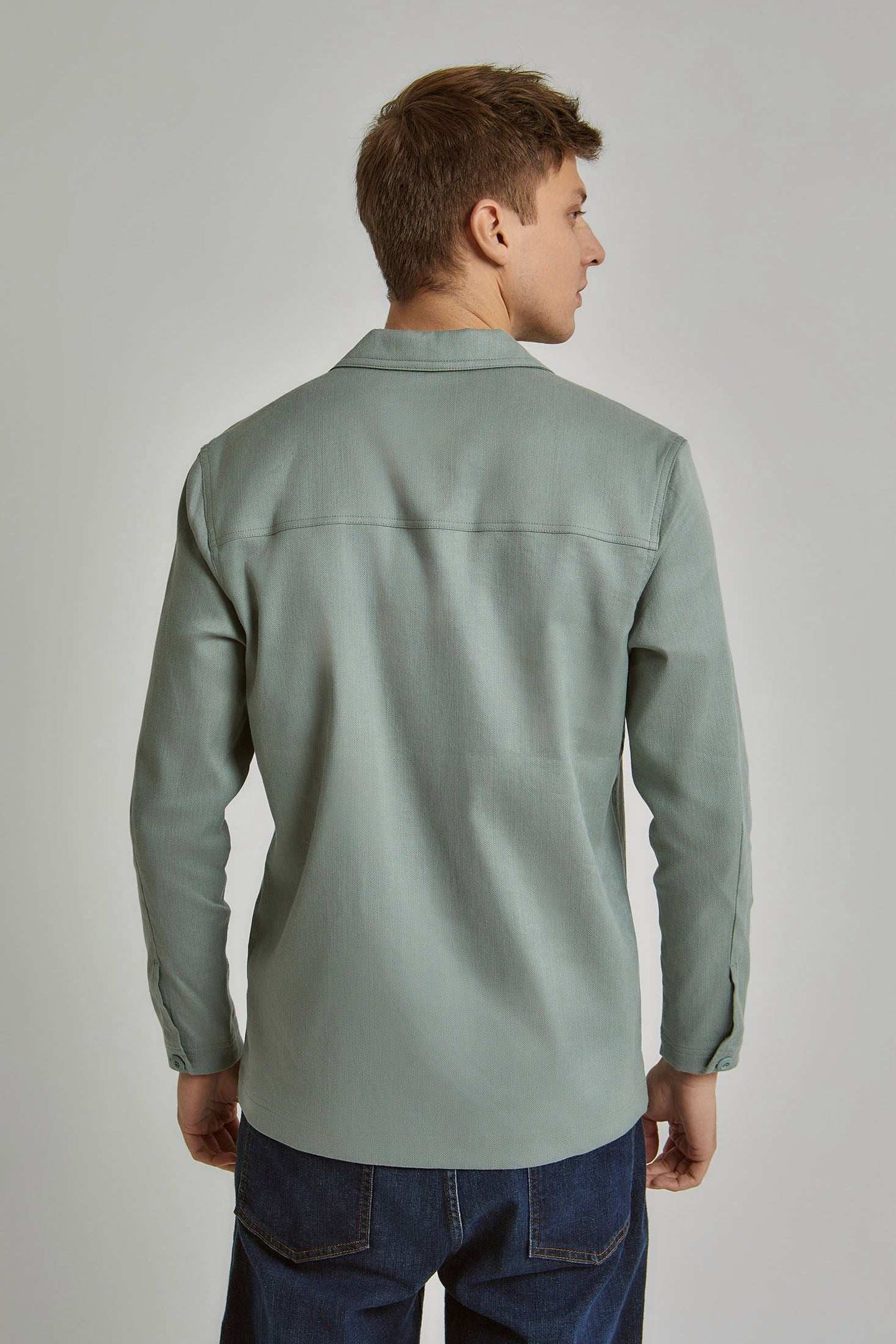 Men Regular Fit Over Shirt - Green