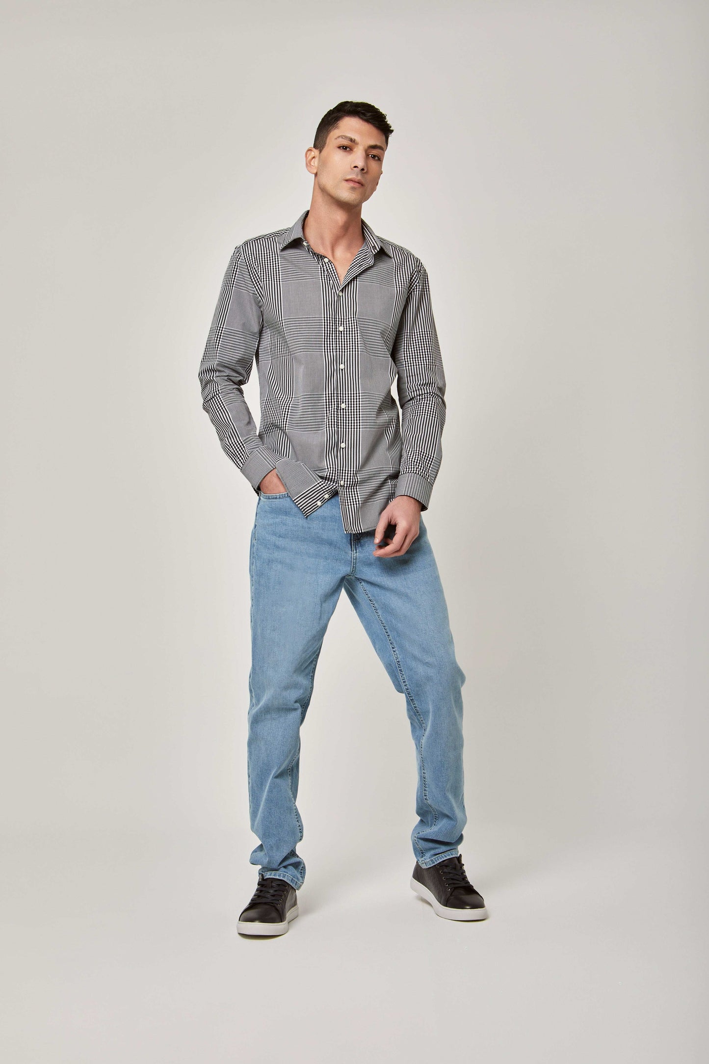 Men Slim Fit Shirt - Black