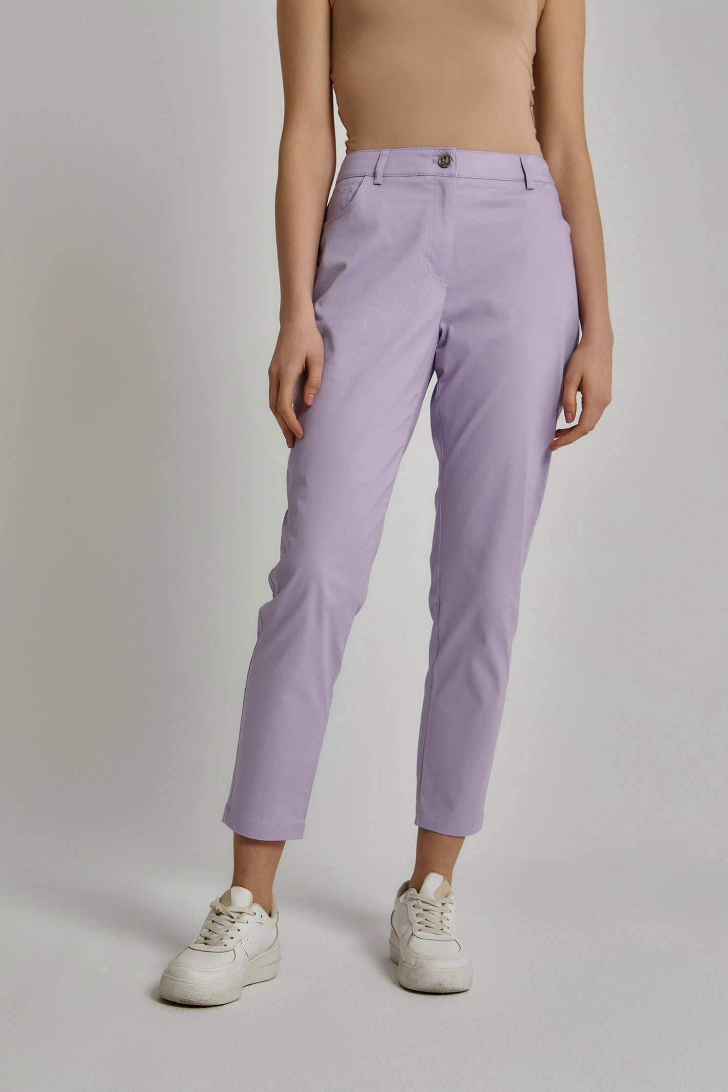 بنطال نسائي عادي - أبيض أصفر