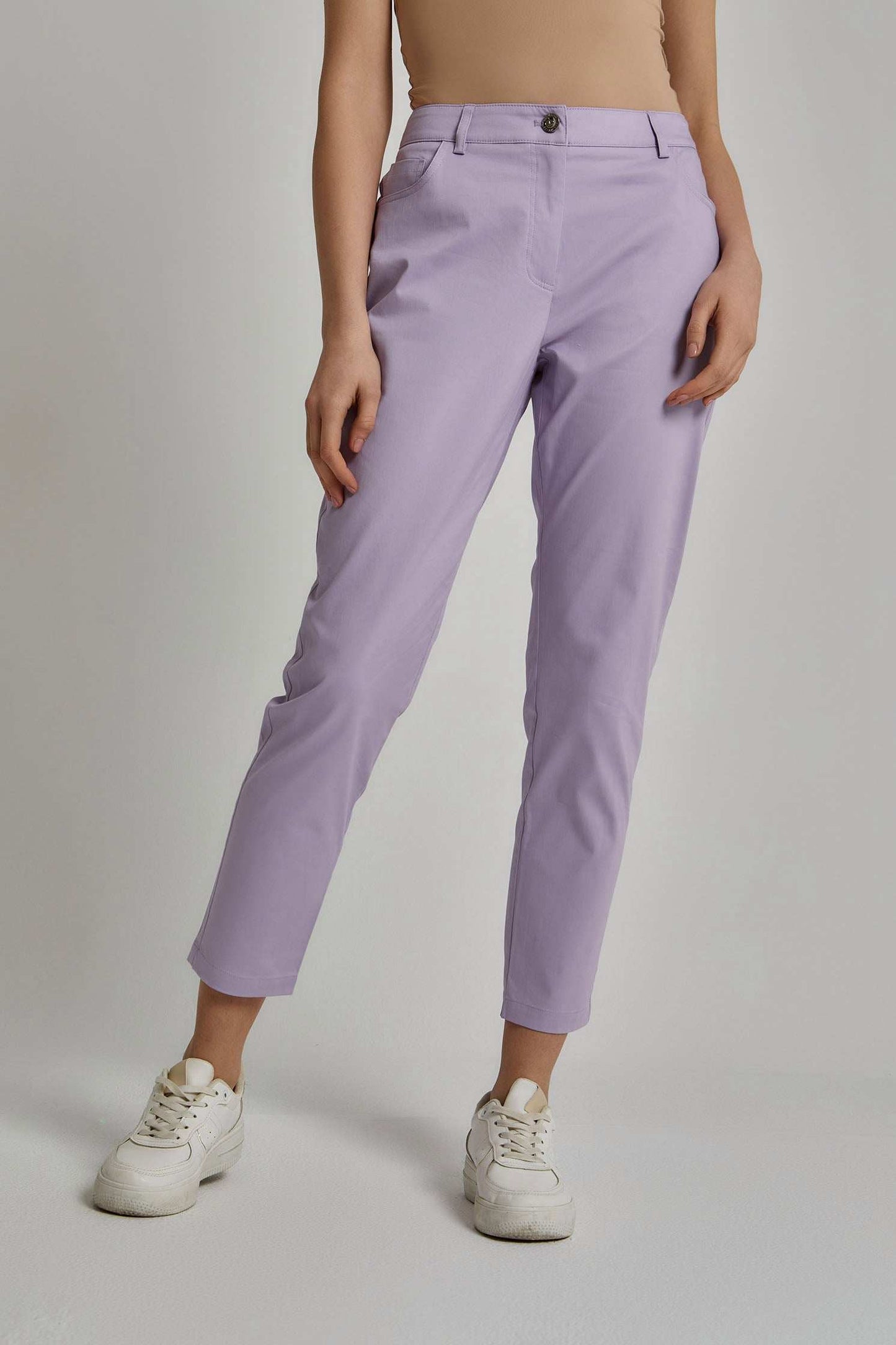 بنطال نسائي عادي - أبيض أصفر