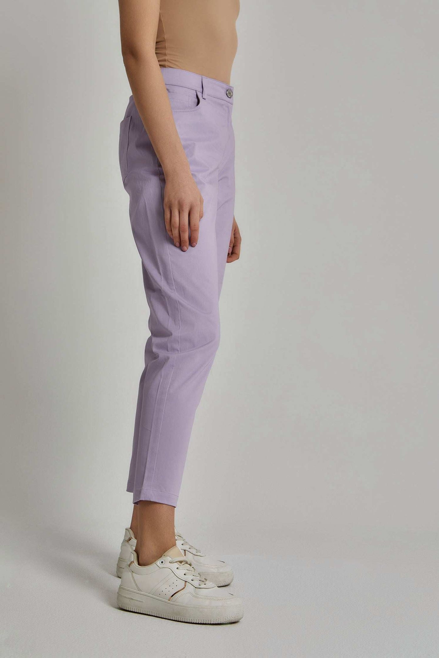 بنطال نسائي عادي - أبيض أصفر