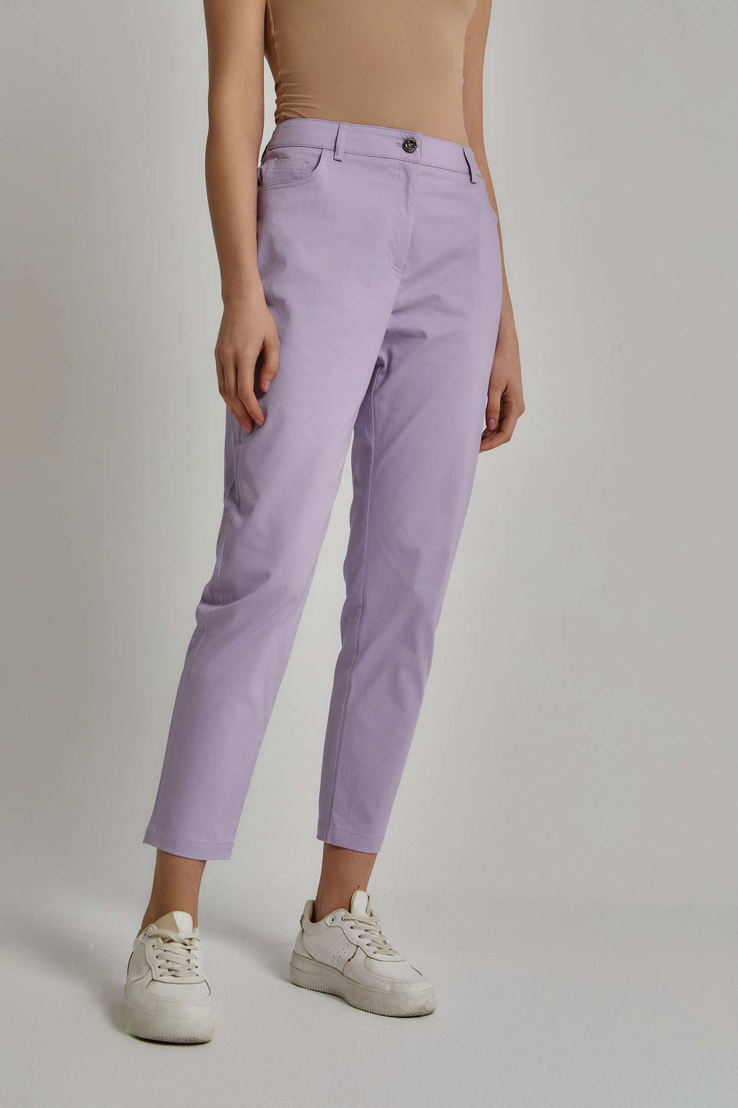 بنطال نسائي عادي - أبيض أصفر