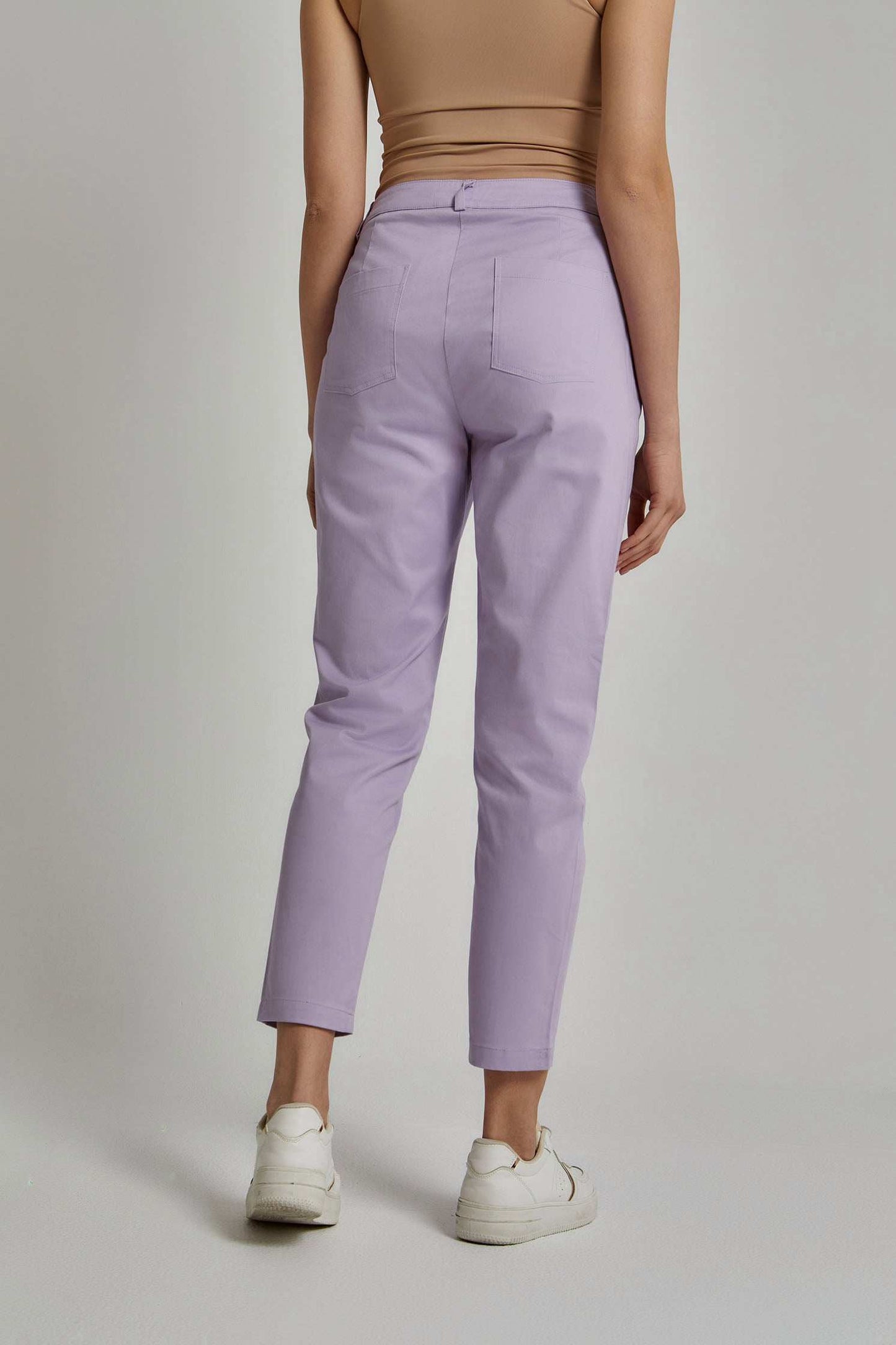 بنطال نسائي عادي - أبيض أصفر