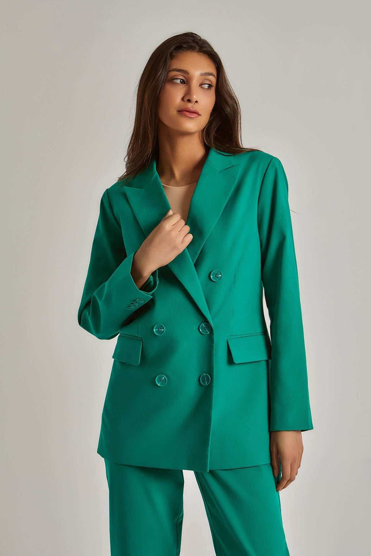 Women Regular Fit Blazer - Green