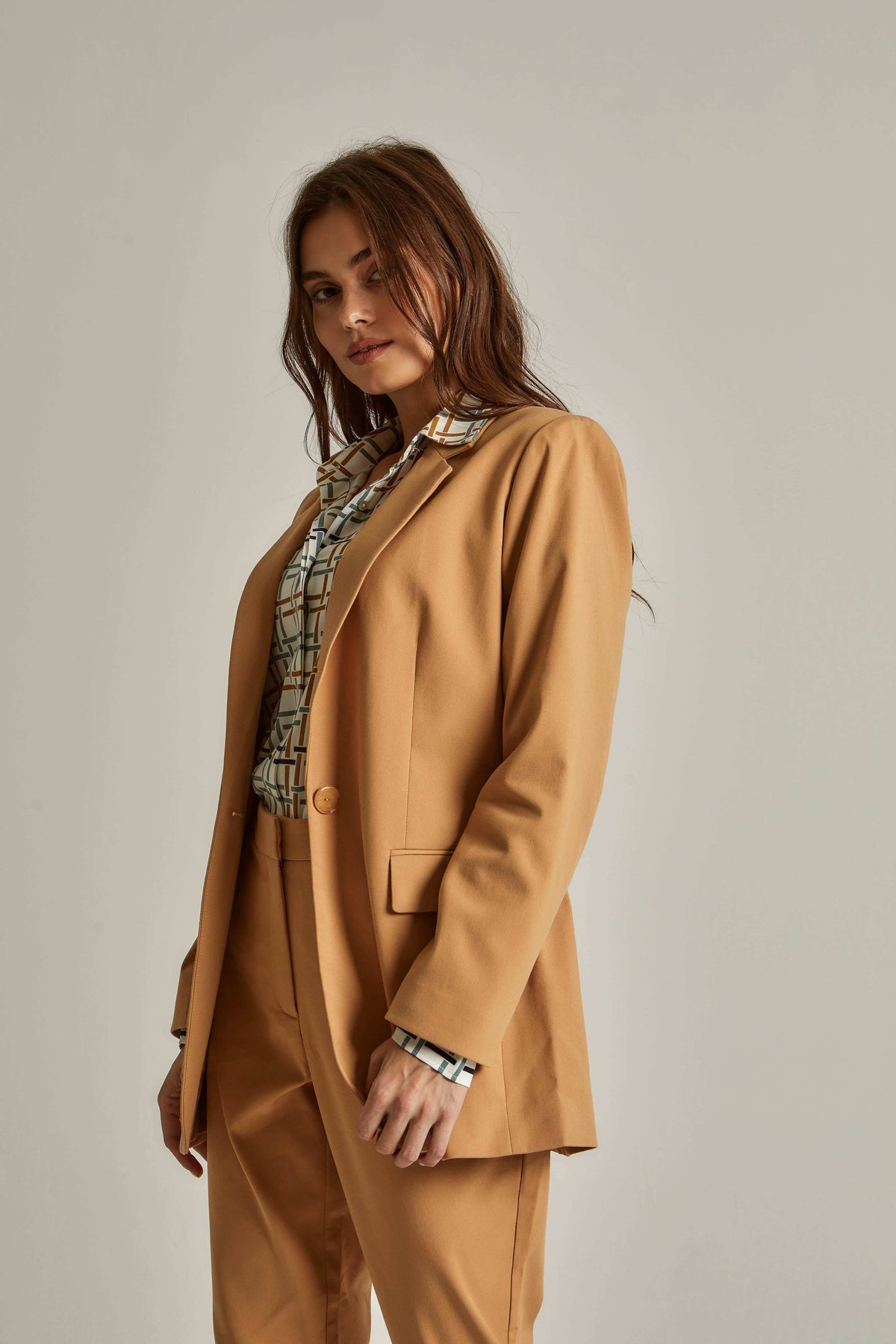 Women Regular Fit Blazer - Brown