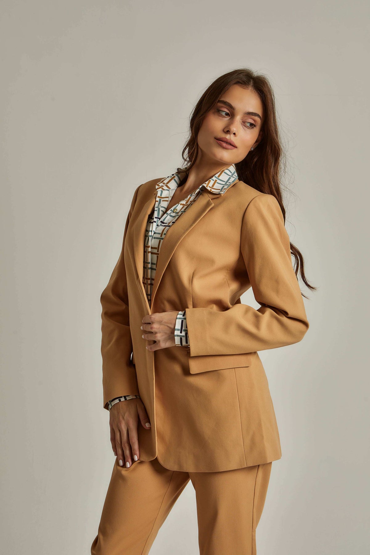 Women Regular Fit Blazer - Brown