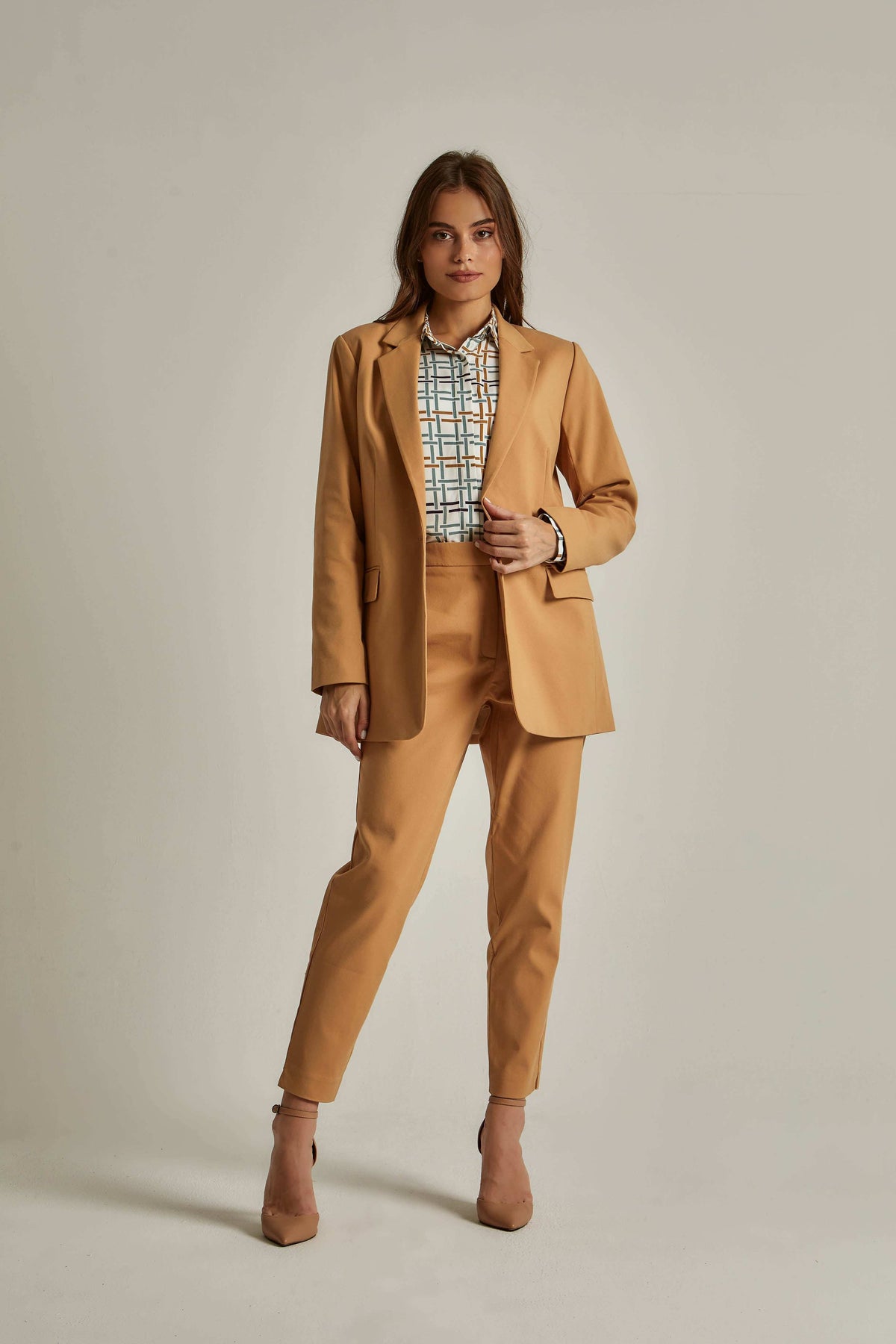 Women Regular Fit Blazer - Brown
