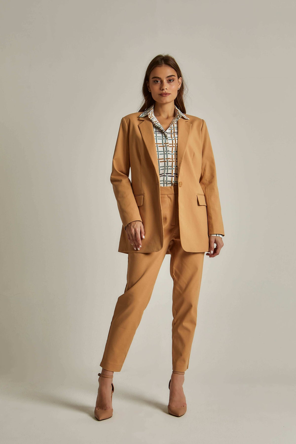 Women Regular Fit Blazer - Brown